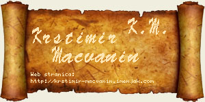 Krstimir Mačvanin vizit kartica